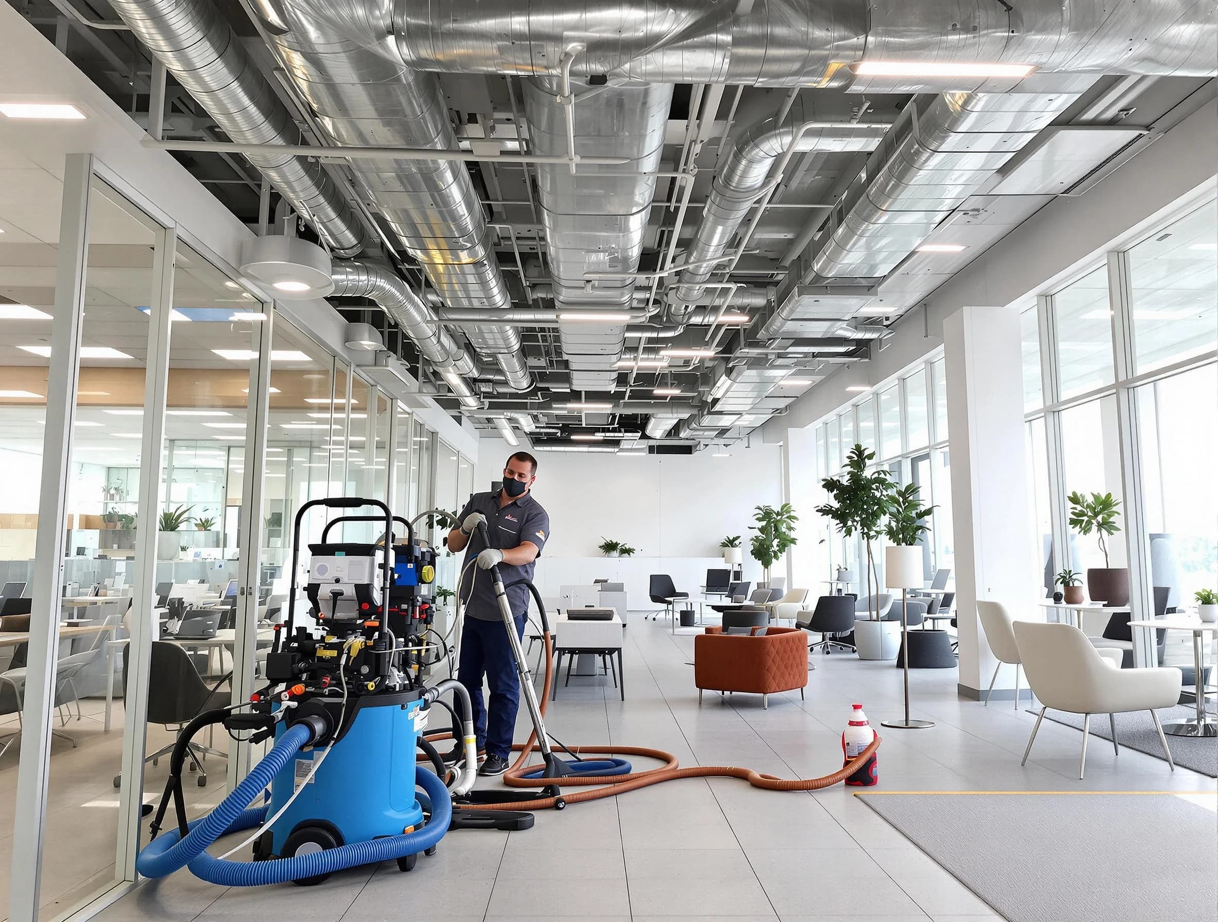 Ponderosa Park Air Duct Cleaning team conducting comprehensive commercial duct cleaning at a business location in Ponderosa Park