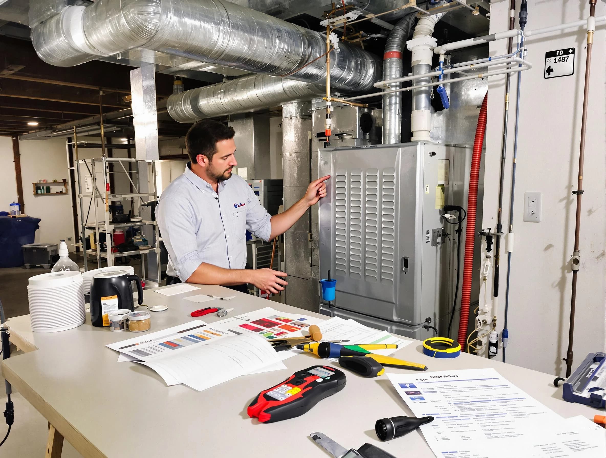 Ponderosa Park Air Duct Cleaning inspector conducting detailed filter system evaluation using professional diagnostic tools in Ponderosa Park