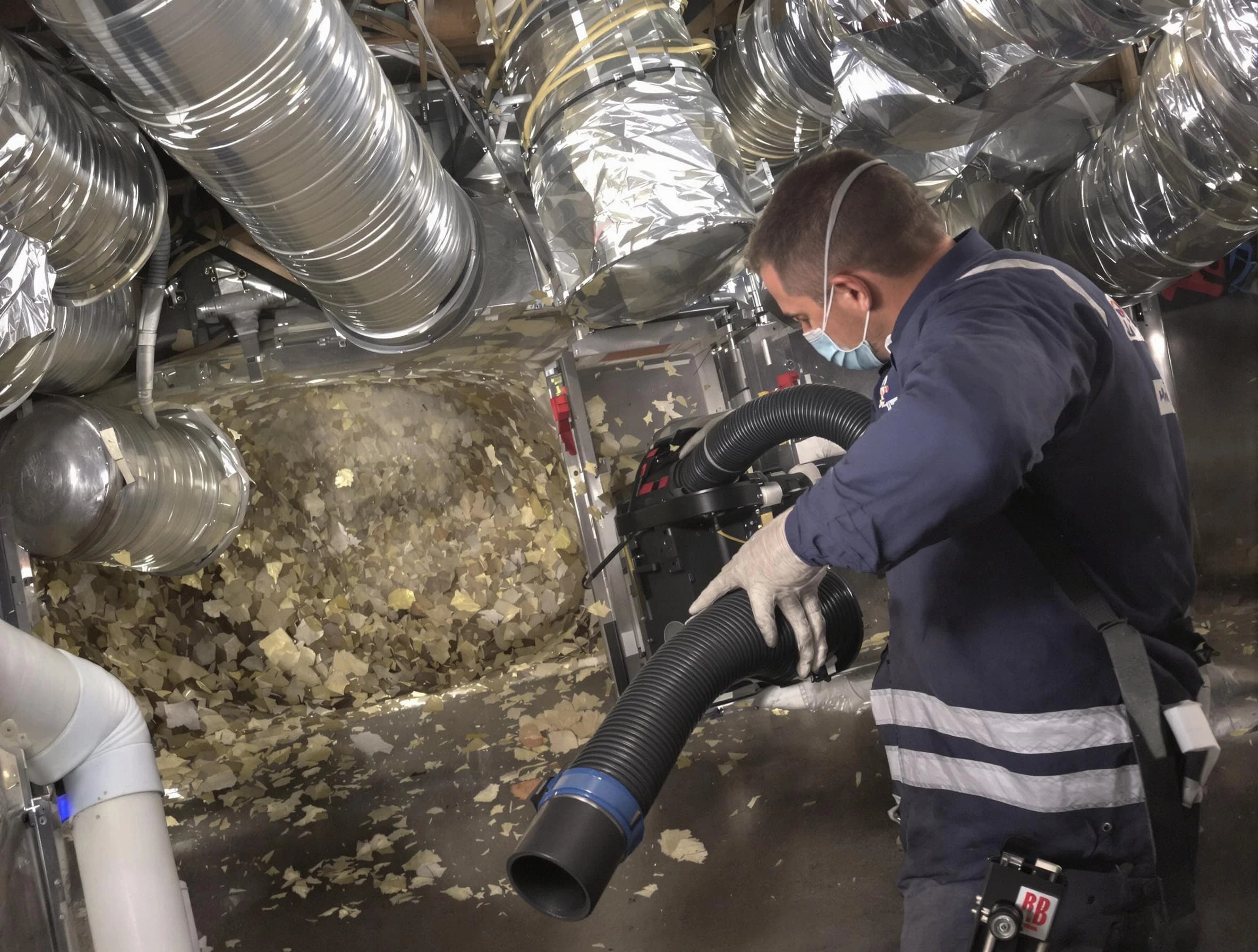 Ponderosa Park Air Duct Cleaning specialist operating negative pressure cleaning equipment for thorough duct maintenance in Ponderosa Park