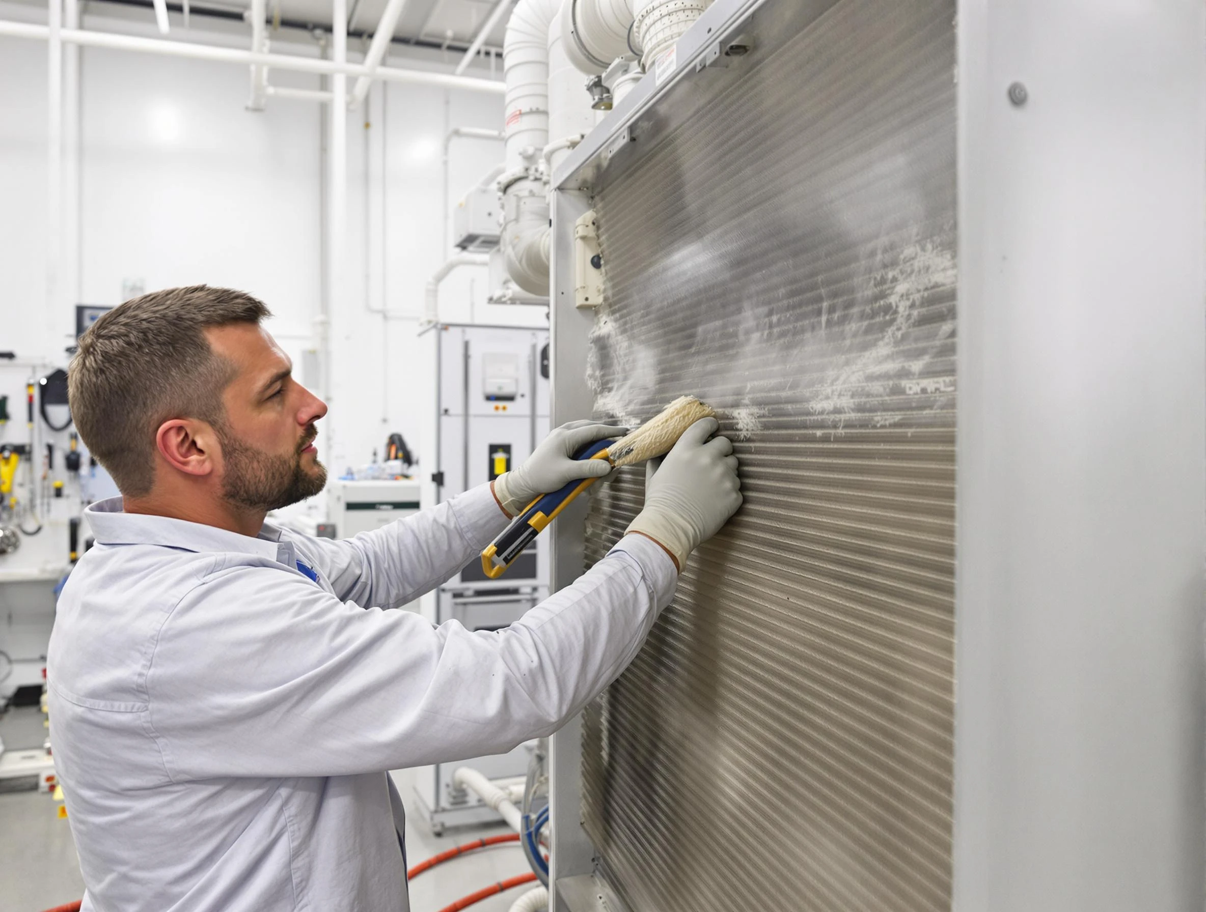 Ponderosa Park Air Duct Cleaning technician performing precision commercial coil cleaning at a Ponderosa Park business